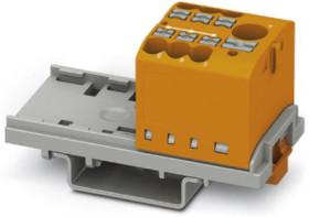 Distribution block, push-in connection, 0.14-4.0 mm², 7 pole, 24 A, 8 kV, orange, 3273084