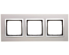 Simon 54 Nature Ramka potrójna metal SATYNOWY BLASK DRN3/79