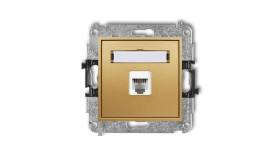 Mini Gniazdo Telefoniczne Pojedyncze 1Xrj11 4-Stykowy Beznarzędziowe Złote...