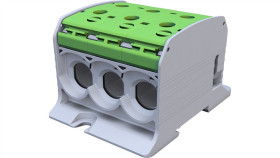 Złączka Szynowa Gwintowa Al/Cu Stb 95-3 (87560) Simblock Zielony 81103005
