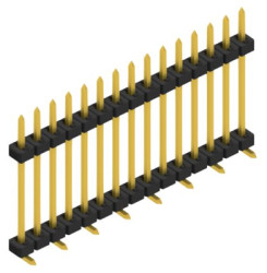 Pin header, 15 pole, pitch 2 mm, angled, black, SLY11SMD13315G