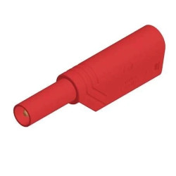 Wtyk bezpieczny 4mm z gniazdem 4mm, przykręcany, 24A, czerwony