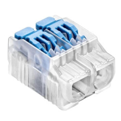 IDEALNA Szybkozłączka z dźwignią 2x 0,2-4mm2 uniwersalna bezhalogenowa (na drut / na linkę) 450V/32A SIMET 10szt.