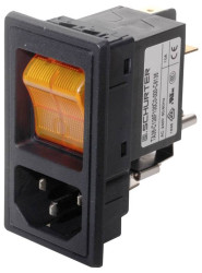 Schurter 3-107-924 Złącze męskie IEC, styki: 3, 250, 10 mA, 1 szt.