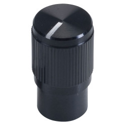 Cliff FC7259 KMK10E Knurled ALU Shell Knob Push D Shaft 6mm - Black Anodised