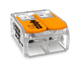Szybkozłączka z dźwignią 2x 0,5-6mm2 transparentna / pomarańczowa 221-612 /opak.50szt./