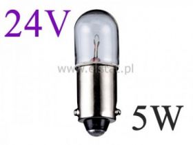 Żarówka 24V BA9S bagnetowa 5W ( 210mA)