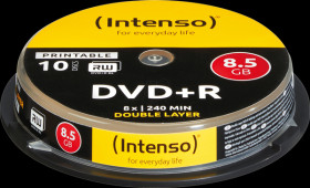 4381142 Intenso DVD+R 8.5 GB, 10 discs, double layer, print