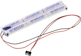 Pakiet akumulatorów AA, NiMH Panasonic eneloop Inline L2x3 MPX, Ilość ogniw: 6, 7.2 V, 1900 mAh, Przewód, wtyczka