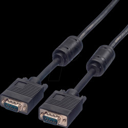 04.11.53 VGA monitor cable, 15-pin, VGA connector, ferrite, 720p, 3 m