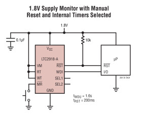 Voltage Supervisor with 27 Selectable Thresholds and Watchdog Timer