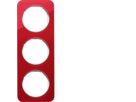 BERKER R.1 Ramka 3 potrójna akryl czerwony przezroczysty/biały 10132349 HAGER