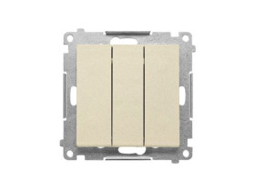 SIMON 55 Wyłącznik potrójny z podświetleniem LED szybkozłącza szampański mat TW31L.01/144 KONTAKT SIMON