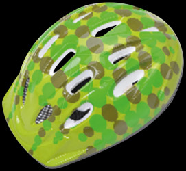 Bike - Bicycle helmet f. children, 52-56 cm, green shiny, TÜV/GS