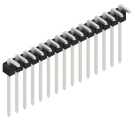 Pin header, 15 pole, pitch 2.54 mm, angled, black, SL1813215Z