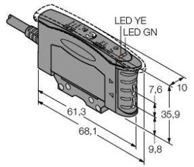 Turck 3073123 D10AFPY W/30 Czujnik światłowodowy 1 szt. (D x S x W) 68.1 x 10 x 35.9 mm