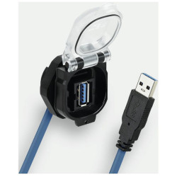 L&#xFC;tze 493114.0050 USB 3.0 Mounting Socket 90&#xB0; 0.5m PVC Shielded