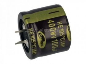 100uF 400V kond. ele. 105C 22x30mm; Samwha