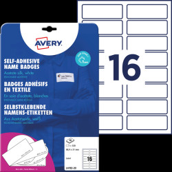 L4783-20 Name badges, acetate silk, 88.9 x 31 mm, 320 pieces, white