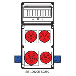 Rozdzielnica 5x63A 3x5x32 2x3x16A INA=63A IP54 SB-109205-S0250-54