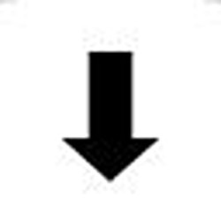 labeling sheet, printed, Arrow downwards