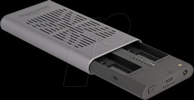 42027 External 2x M.2 NVMe enclosure, clone function, USB 3.2