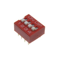 PRZEŁĄCZNIK DIP SWITCH 4POZ RED RoHS