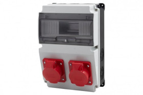 Rozdzielnica LAGO 10M BICOLOR - gniazda 16A 5p, 32A 5p /10 modułów/