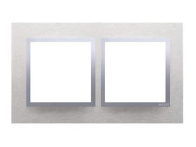 SIMON 54 Ramka 2 podwójna Nature-Metal INOX KLASYCZNY IP20/IP44* (*IP44-należy zastosować zestaw uszczelek DUN2) DRN2/77 KONTAKT