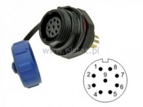 Złącze przemysłowe SP1312/S9 GN do obud. 9P 1,6A