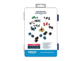 Whadda Push buttons and switches set - including storage box