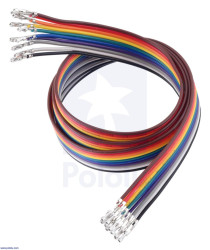 Pololu Ribbon Cable with Pre-Crimped Terminals 10-Color F-F 24" (60 cm)
