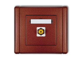 FLEXI Gniazdo RCA (typu cinch - żółty pozłacane) brązowy metalik 9FGRCA-1 KARLIK