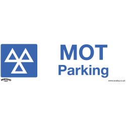 Worksafe SS49V1 Warning Safety Sign - MOT Parking - Self-Adhesive Vinyl