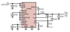 20V, 2.5A Synchronous Monolithic Step-Down Regulator with Current and Temperature Monitoring