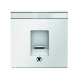Berker Q.1 Element centralny pojedynczy z zasuwą chroniącą przed kurzem i polem opisowym śnieżnobiały aksamit 11706089