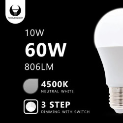 Żarówka LED E27 A60 10W 230V 4500K 806lm 3 stopniowe ściemnianie Forever Light