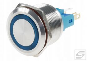Przełącznik LB22MR-BLUE 22mm RING podśw. LED 9-24VDC;chwilowy;2A/250V