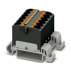 Blok rozdzielczy PTFIX 12X4-NS35A BK, czarne złącze przemysłowe - 12 punktów przyłączeniowych o przekroju 4mm2 /8szt./