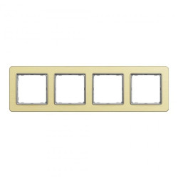 Ramka 4-krotna, szczotkowane złoto, efekt metalu, Sedna Elements SDD371804