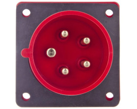 Wtyczka tablicowa 16A 5P 400V czerwona IP44 615-6f7