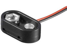 1x 9 V Block koszyk na baterie wolne końce kabla, wodoodporność