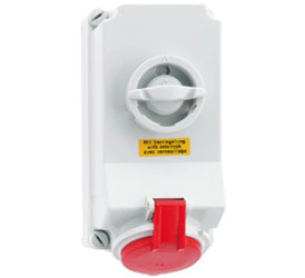 Gniazdo stałe TE z wyłącznikiem i podwójną blokadą mechaniczną 32A 7p 400V 6h IP44