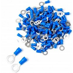 2x Konektor oczkowy niebieski 1/4 fi 10 AWG 16-22