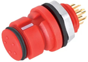 Panel socket, 3 pole, solder connection, snap lock, straight, 99 9208 050 03