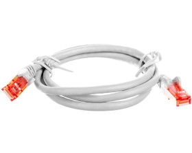 Kabel krosowy patchcord U/UTP kat.6 CCA szary 1m 68439