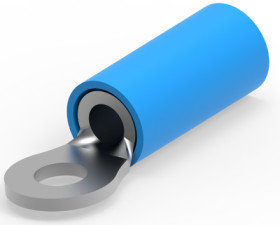 Insulated ring cable lug, 2.15 mm², AWG 14, 2.84 mm, M2.5, blue, 52274-1