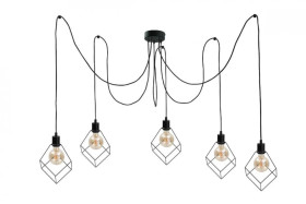Lampa wisząca loftowa 5xE27 RUBEN BLACK