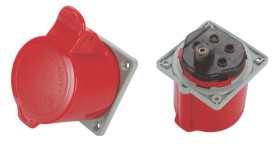 Gniazdo izolacyjne tablicowe 4P 32A 400V czerwone IP44 156