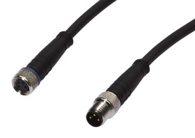 Złącze kablowe M8 żeńskie 4-pinowe proste M8 męskie 3-pinowe proste 3x0,34mm IP67 1m VK10C524